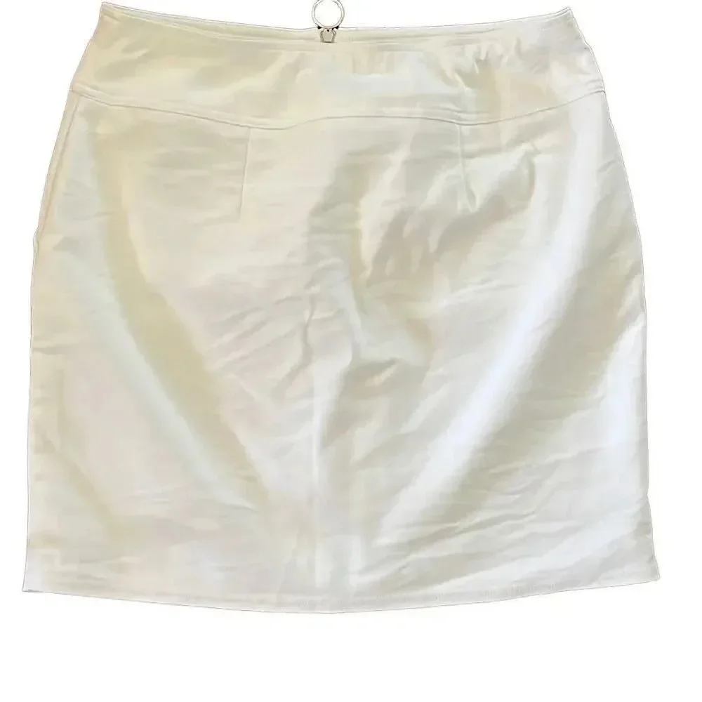 INC stretch white zip front skirt, size medium like new